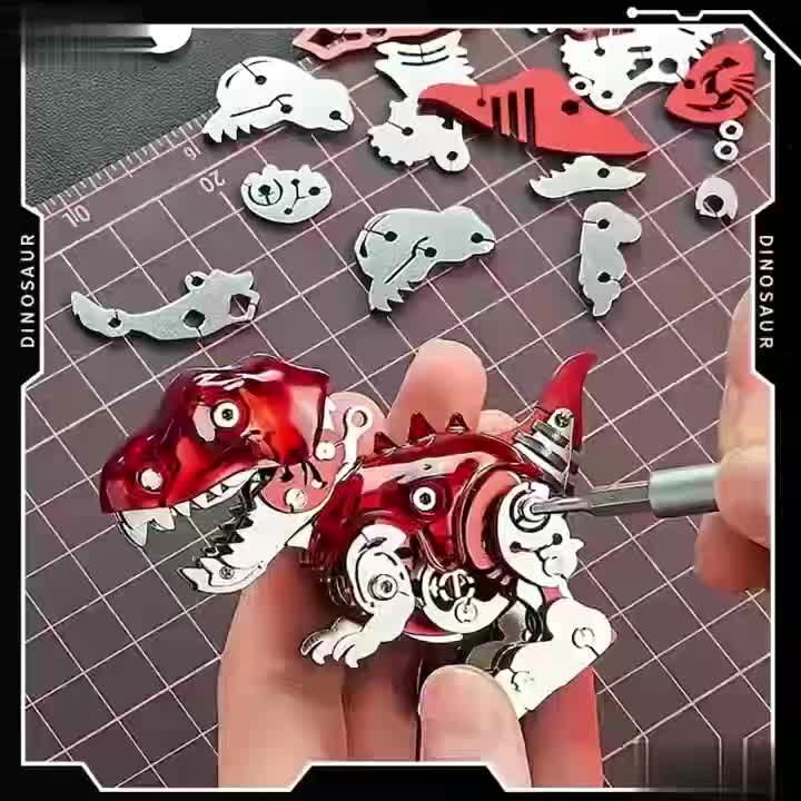 Q-Version Dinosaur 3D Metal Stainless Steel Puzzle Model